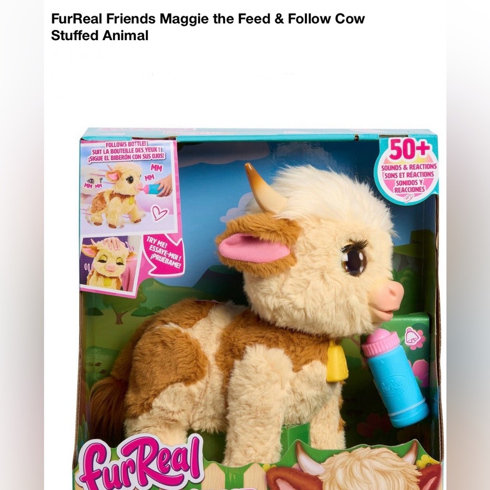 FurReal Friends Maggie the Feed & Follow Cow Stuffed Animal  HOST PICK